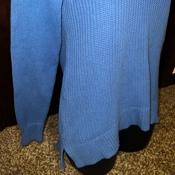 Loft Chunky Knit Blue Pullover Sweater Size S - Picture 8 of 13